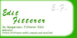 edit fitterer business card